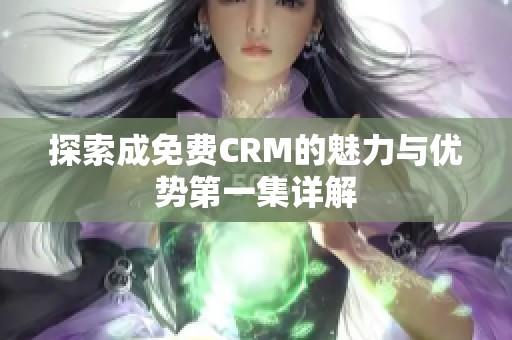 探索成免费CRM的魅力与优势第一集详解