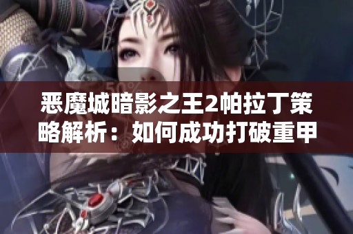 恶魔城暗影之王2帕拉丁策略解析：如何成功打破重甲防御