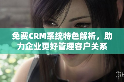 免费CRM系统特色解析，助力企业更好管理客户关系