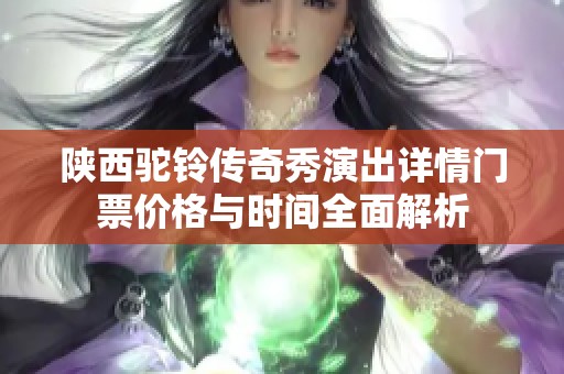 陕西驼铃传奇秀演出详情门票价格与时间全面解析