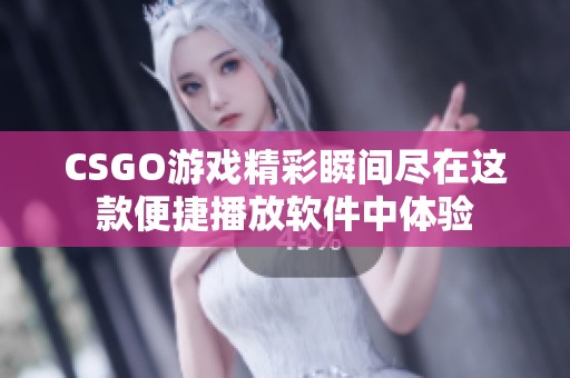 CSGO游戏精彩瞬间尽在这款便捷播放软件中体验