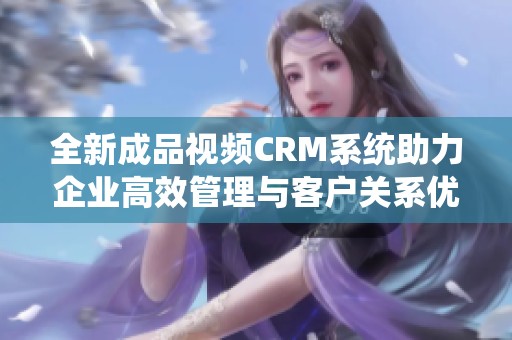 全新成品视频CRM系统助力企业高效管理与客户关系优化