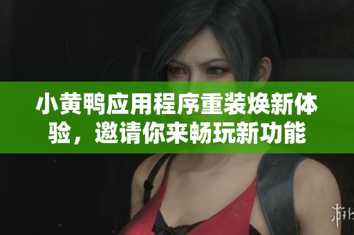 小黄鸭应用程序重装焕新体验，邀请你来畅玩新功能