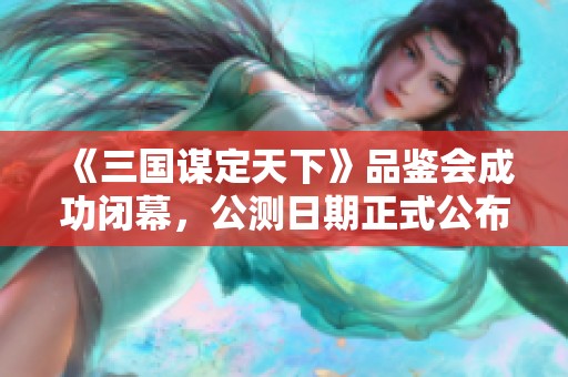 《三国谋定天下》品鉴会成功闭幕，公测日期正式公布！