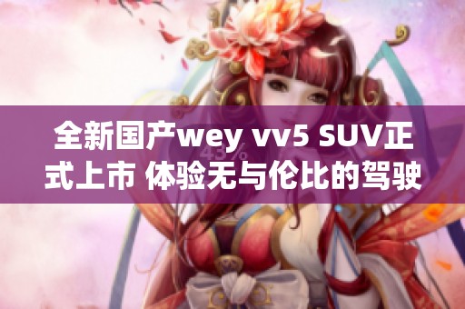 全新国产wey vv5 SUV正式上市 体验无与伦比的驾驶乐趣