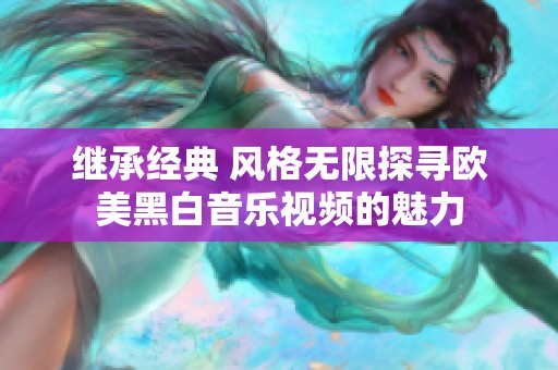 继承经典 风格无限探寻欧美黑白音乐视频的魅力