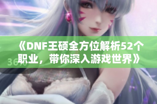 《DNF王硕全方位解析52个职业，带你深入游戏世界》