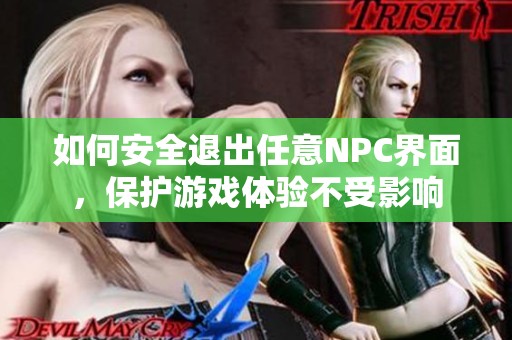 如何安全退出任意NPC界面，保护游戏体验不受影响