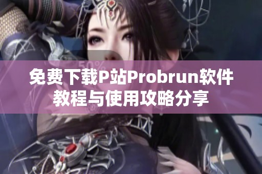 免费下载P站Probrun软件教程与使用攻略分享