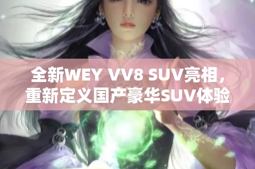 全新WEY VV8 SUV亮相，重新定义国产豪华SUV体验