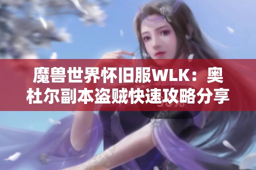 魔兽世界怀旧服WLK：奥杜尔副本盗贼快速攻略分享