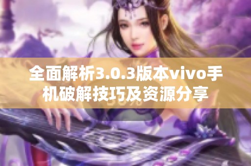 全面解析3.0.3版本vivo手机破解技巧及资源分享