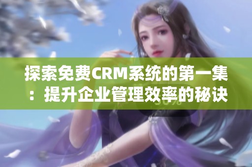 探索免费CRM系统的第一集：提升企业管理效率的秘诀