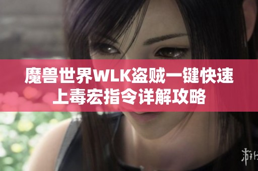 魔兽世界WLK盗贼一键快速上毒宏指令详解攻略