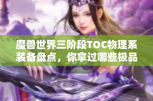 魔兽世界三阶段TOC物理系装备盘点，你拿过哪些极品？