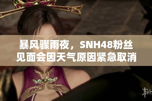 暴风骤雨夜，SNH48粉丝见面会因天气原因紧急取消