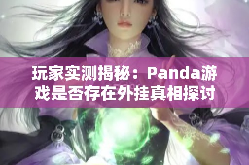 玩家实测揭秘：Panda游戏是否存在外挂真相探讨