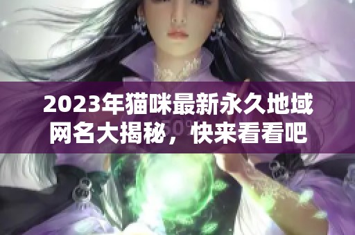 2023年猫咪最新永久地域网名大揭秘，快来看看吧