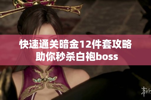 快速通关暗金12件套攻略 助你秒杀白袍boss