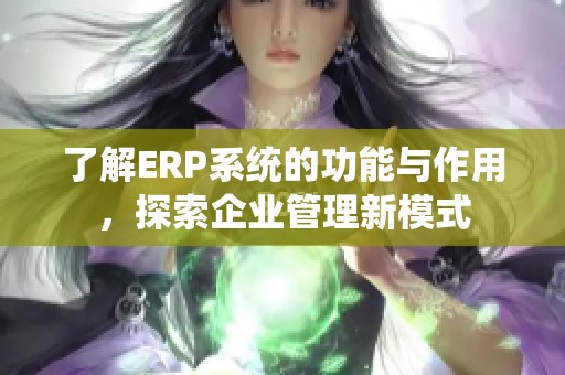 了解ERP系统的功能与作用，探索企业管理新模式