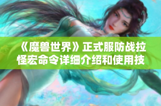 《魔兽世界》正式服防战拉怪宏命令详细介绍和使用技巧指南